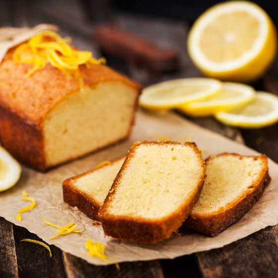 Lemon cake is a shortened pound cake.