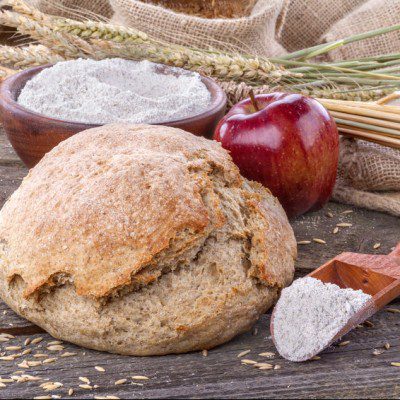 Fruits and grains are both sources of fiber for bakery products.